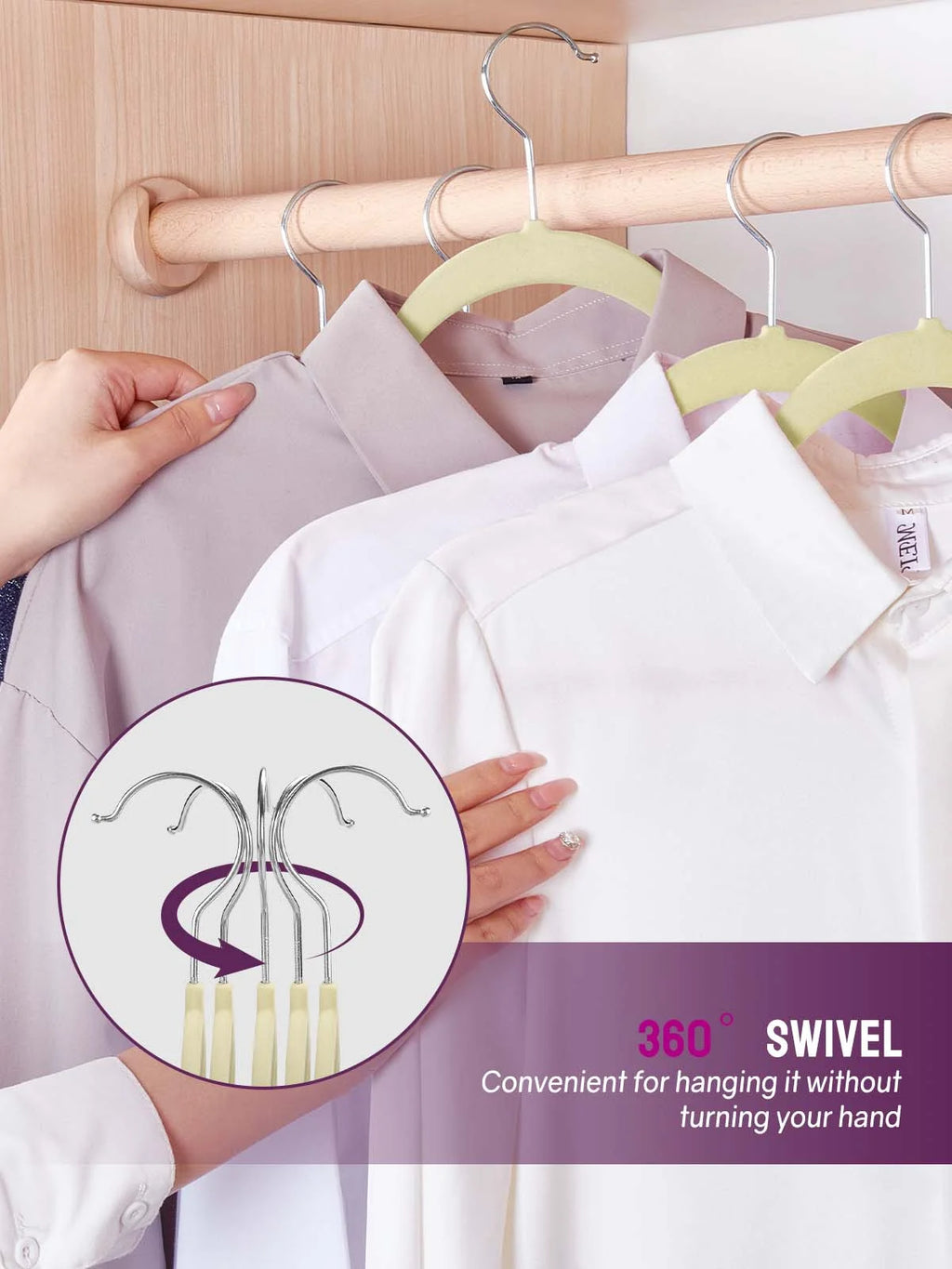 Velvet Hangers 60 Pack, Premium Clothes Hangers Non-Slip Felt Hangers, Sturdy Hangers Heavy Duty Coat Hangers,