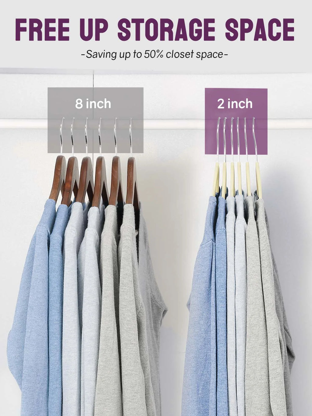 Velvet Hangers 60 Pack, Premium Clothes Hangers Non-Slip Felt Hangers, Sturdy Hangers Heavy Duty Coat Hangers,