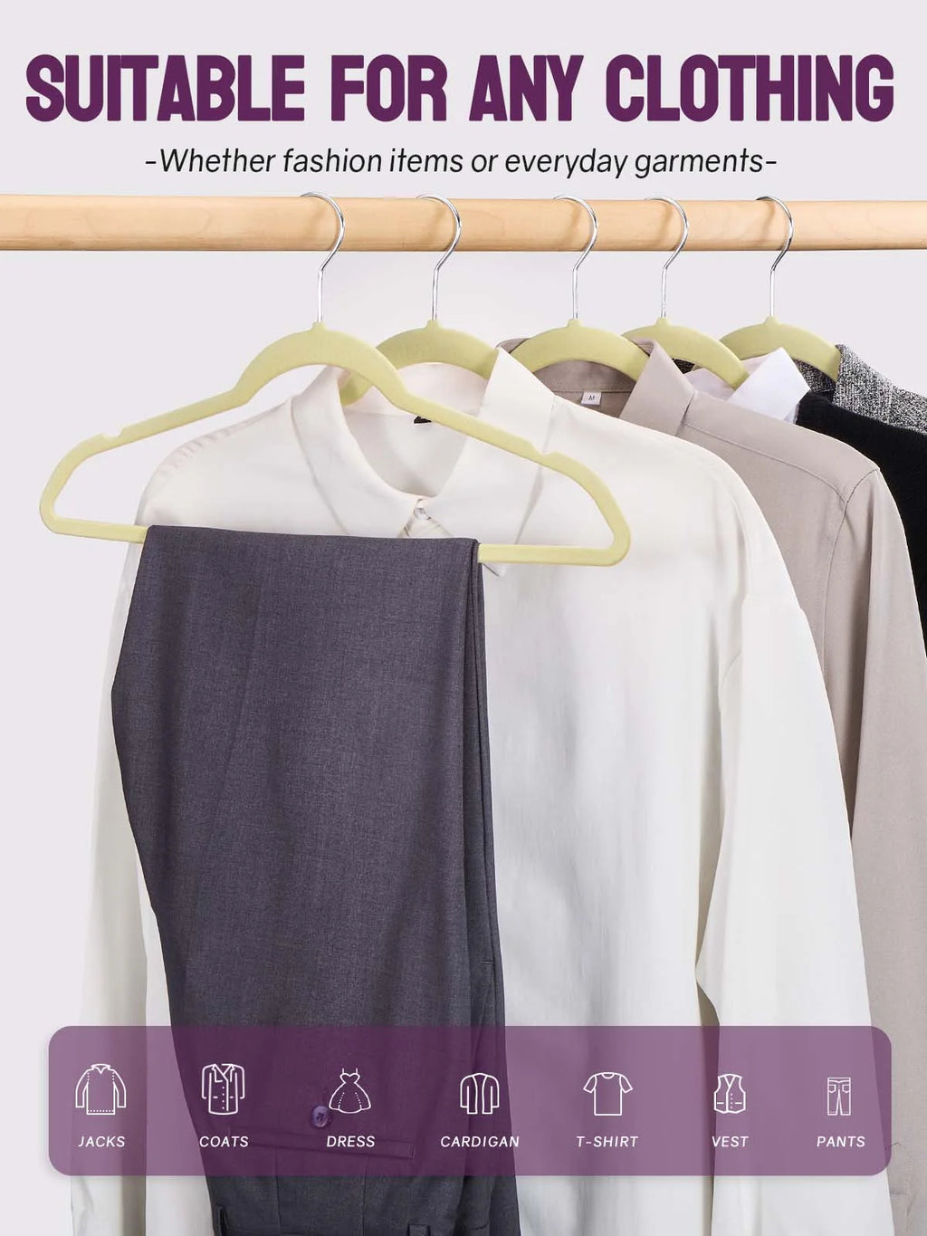 Velvet Hangers 60 Pack, Premium Clothes Hangers Non-Slip Felt Hangers, Sturdy Hangers Heavy Duty Coat Hangers,